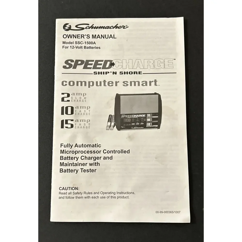 Schumacher SSC-1500A 6V/12V Ship ‘N Shore Auto & Marine Battery Charger Open Box